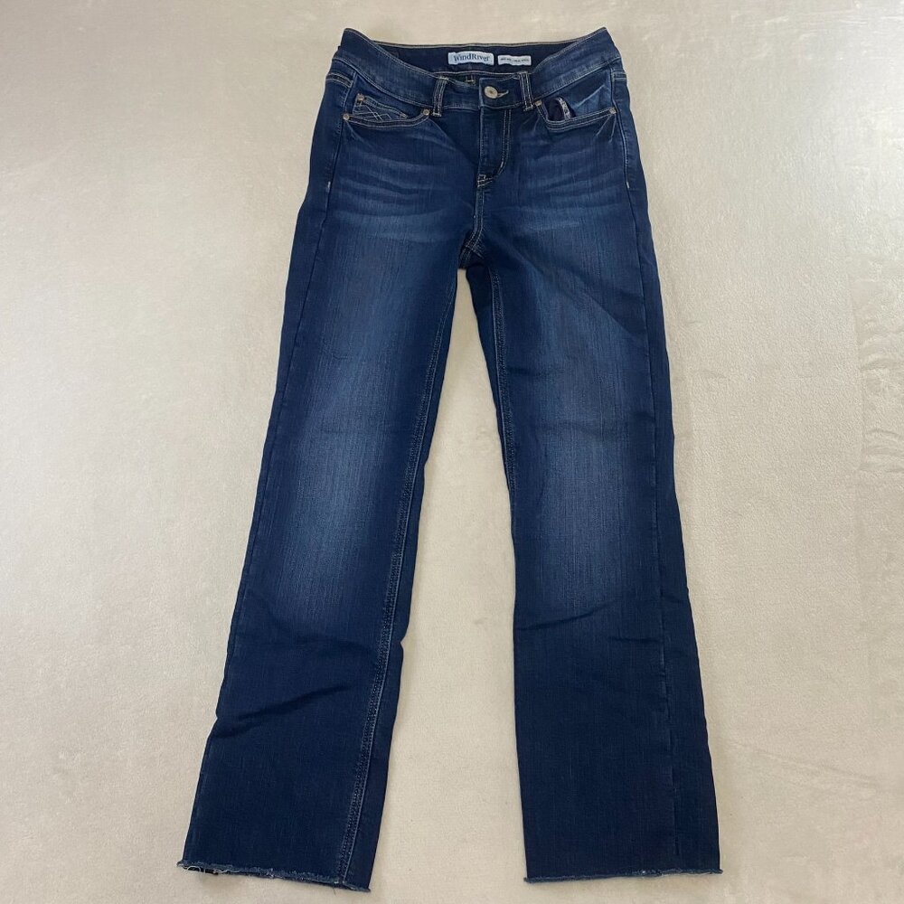 WindRiver Ladies Dark Wash High Rise Demin Fleece Lined Jeans 2 x 28 (28x27)